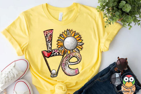 Golf Love Sublimation PNG Designs Sublimation Owlsome.Designs 