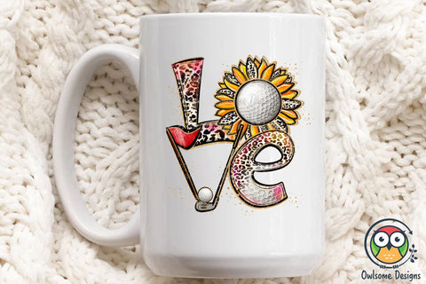 Golf Love Sublimation PNG Designs Sublimation Owlsome.Designs 