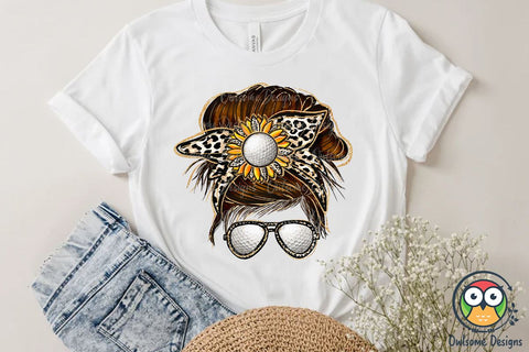 Golf Messy Bun Sublimation Sublimation Owlsome.Designs 