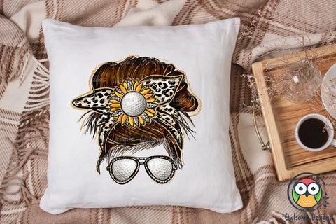Golf Messy Bun Sublimation Sublimation Owlsome.Designs 