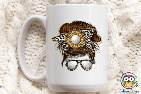 Golf Messy Bun Sublimation Sublimation Owlsome.Designs 