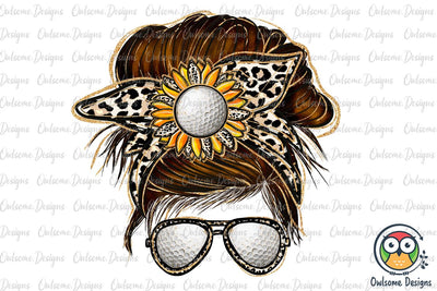 Golf Messy Bun Sublimation Sublimation Owlsome.Designs 