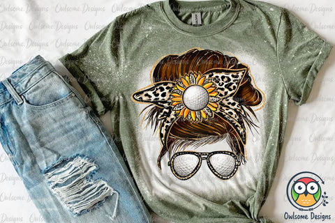 Golf Messy Bun Sublimation Sublimation Owlsome.Designs 