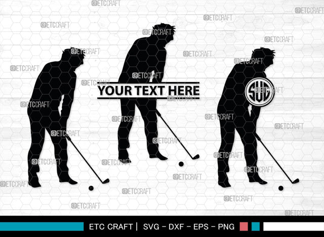 Golf Player Monogram, Golf Player Silhouette, Golf Svg, Golfer Svg, Sports svg, Golf Man Svg, SB00117 SVG ETC Craft 