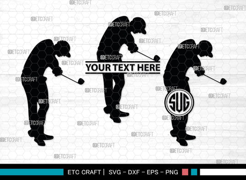 Golf Player Monogram, Golf Player Silhouette, Golf Svg, Golfer Svg, Sports svg, Golf Man Svg, SB00117 SVG ETC Craft 