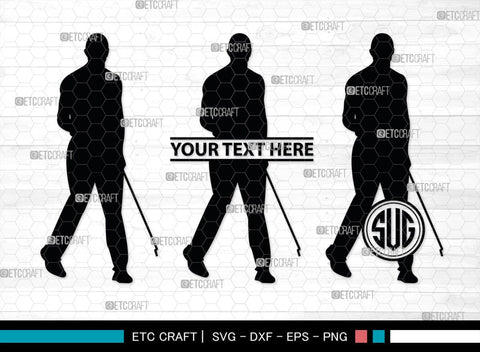 Golf Player Monogram, Golf Player Silhouette, Golf Svg, Golfer Svg, Sports svg, Golf Man Svg, SB00117 SVG ETC Craft 