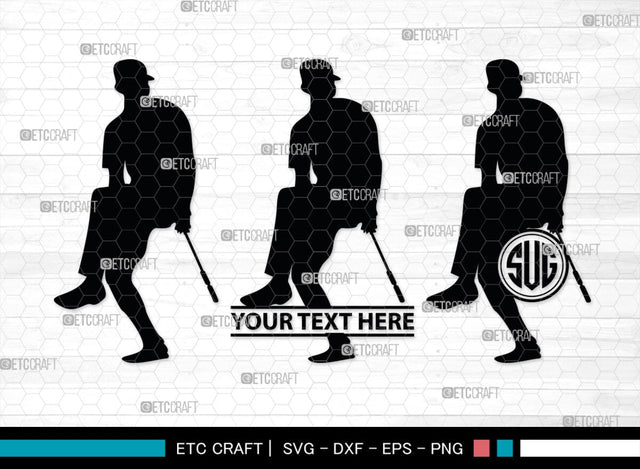 Golf Player Monogram, Golf Player Silhouette, Golf Svg, Golfer Svg, Sports svg, Golf Man Svg, SB00117 SVG ETC Craft 