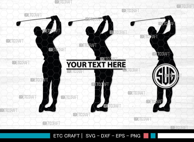 Golf Player Monogram, Golf Player Silhouette, Golf Svg, Golfer Svg, Sports svg, Golf Man Svg, SB00117 SVG ETC Craft 