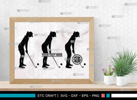 Golf Player Monogram, Golf Player Silhouette, Golf Svg, Golfer Svg, Sports svg, Golf Man Svg, SB00117 SVG ETC Craft 