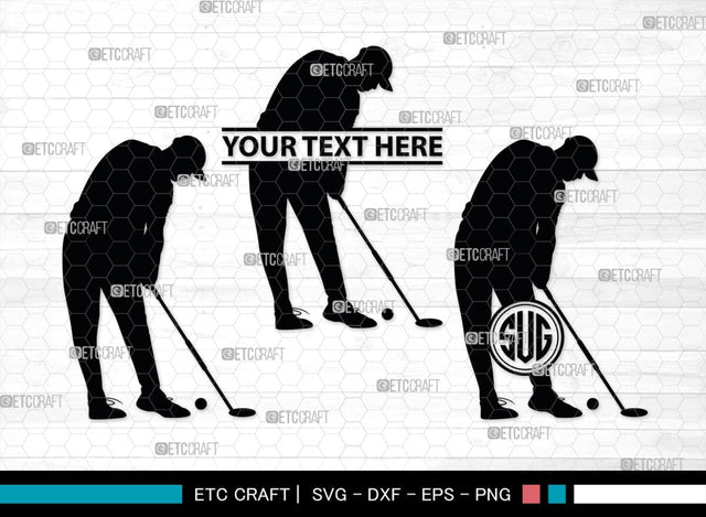 Golf Player Monogram, Golf Player Silhouette, Golf Svg, Golfer Svg, Sports svg, Golf Man Svg, SB00117 SVG ETC Craft 