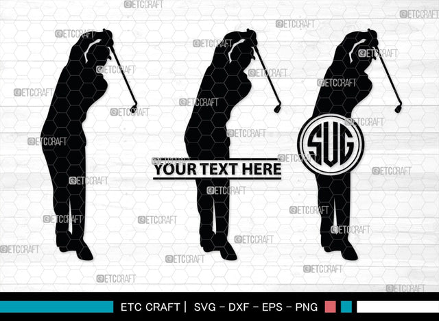 Golf Player Monogram, Golf Player Silhouette, Golf Svg, Golfer Svg, Sports svg, Golf Man Svg, SB00117 SVG ETC Craft 