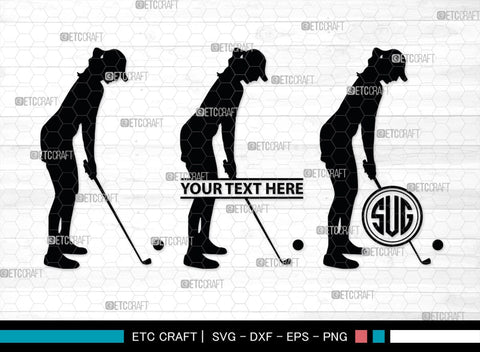 Golf Player Monogram, Golf Player Silhouette, Golf Svg, Golfer Svg, Sports svg, Golf Man Svg, SB00117 SVG ETC Craft 