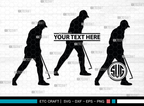 Golf Player Monogram, Golf Player Silhouette, Golf Svg, Golfer Svg, Sports svg, Golf Man Svg, SB00117 SVG ETC Craft 