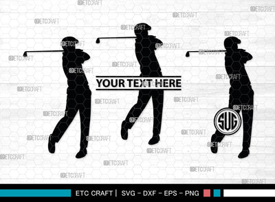 Golf Player Monogram, Golf Player Silhouette, Golf Svg, Golfer Svg, Sports svg, Golf Man Svg, SB00117 SVG ETC Craft 