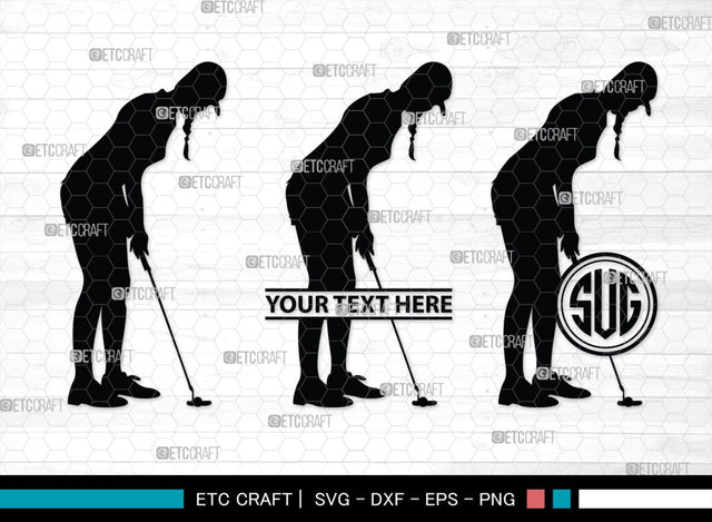 Golf Set Monogram, Golf Set Silhouette, Golfing Silhouette Svg, Golf Player Svg, Golf Ball Svg, Golf Club Svg, Sports, SB00118 SVG ETC Craft 