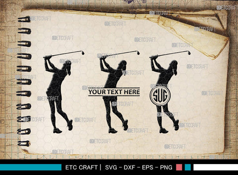 Golf Set Monogram, Golf Set Silhouette, Golfing Silhouette Svg, Golf Player Svg, Golf Ball Svg, Golf Club Svg, Sports, SB00118 SVG ETC Craft 
