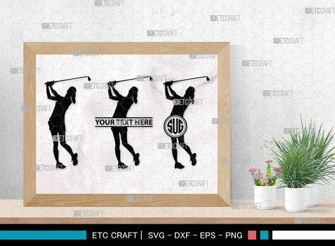 Golf Set Monogram, Golf Set Silhouette, Golfing Silhouette Svg, Golf Player Svg, Golf Ball Svg, Golf Club Svg, Sports, SB00118 SVG ETC Craft 
