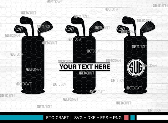 Golf Set Monogram, Golf Set Silhouette, Golfing Silhouette Svg, Golf Player Svg, Golf Ball Svg, Golf Club Svg, Sports, SB00118 SVG ETC Craft 
