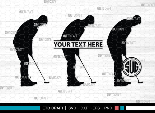 Golf Set Monogram, Golf Set Silhouette, Golfing Silhouette Svg, Golf Player Svg, Golf Ball Svg, Golf Club Svg, Sports, SB00118 SVG ETC Craft 