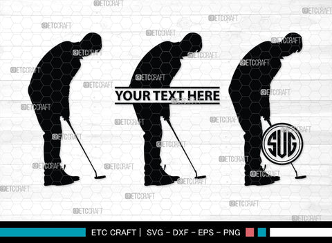 Golf Set Monogram, Golf Set Silhouette, Golfing Silhouette Svg, Golf Player Svg, Golf Ball Svg, Golf Club Svg, Sports, SB00118 SVG ETC Craft 