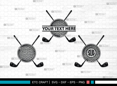 Golf Set Monogram, Golf Set Silhouette, Golfing Silhouette Svg, Golf Player Svg, Golf Ball Svg, Golf Club Svg, Sports, SB00118 SVG ETC Craft 