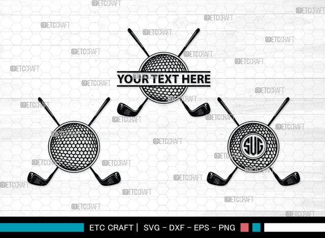 Golf Set Monogram, Golf Set Silhouette, Golfing Silhouette Svg, Golf Player Svg, Golf Ball Svg, Golf Club Svg, Sports, SB00118 SVG ETC Craft 