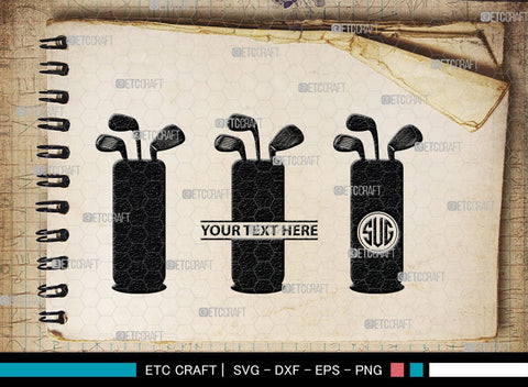 Golf Set Monogram, Golf Set Silhouette, Golfing Silhouette Svg, Golf Player Svg, Golf Ball Svg, Golf Club Svg, Sports, SB00118 SVG ETC Craft 