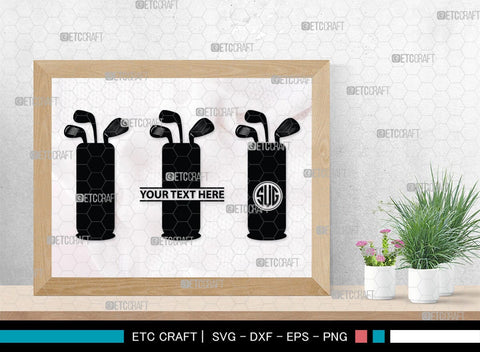 Golf Set Monogram, Golf Set Silhouette, Golfing Silhouette Svg, Golf Player Svg, Golf Ball Svg, Golf Club Svg, Sports, SB00118 SVG ETC Craft 