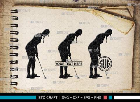 Golf Set Monogram, Golf Set Silhouette, Golfing Silhouette Svg, Golf Player Svg, Golf Ball Svg, Golf Club Svg, Sports, SB00118 SVG ETC Craft 