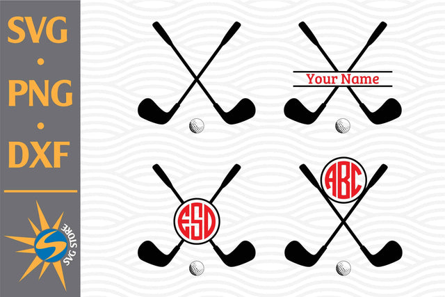 Golf Stick Monogram SVG, PNG, DXF Digital Files Include SVG SVGStoreShop 