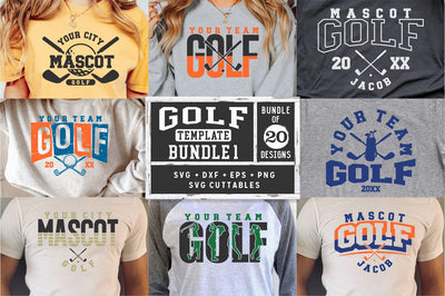 Golf svg Bundle - Golf Team - Golf Template Bundle 1 - svg - eps - dxf - png - Silhouette - Cricut - Digital Download SVG Svg Cuttables 