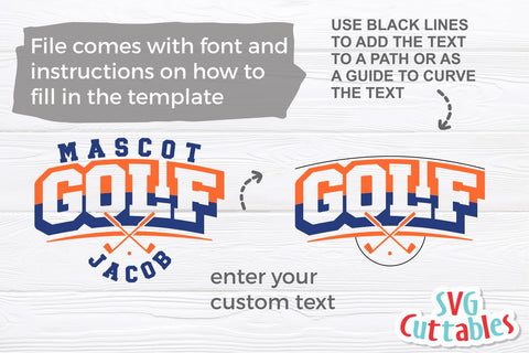 Golf svg Cut File - Golf Team - Golf Template 0015 - svg - eps - dxf - png - Silhouette - Cricut - Digital Download SVG Svg Cuttables 