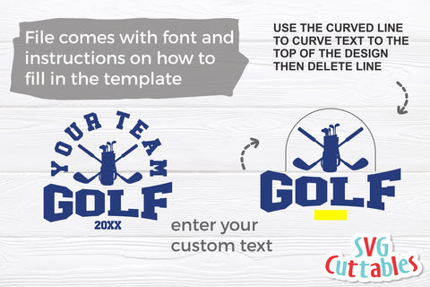 Golf svg Cut File - Golf Team - Golf Template 0017 - svg - eps - dxf - png - Silhouette - Cricut - Digital Download SVG Svg Cuttables 
