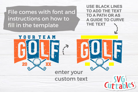 Golf svg Cut File - Golf Team - Golf Template 0018 - svg - eps - dxf - png - Silhouette - Cricut - Digital Download SVG Svg Cuttables 