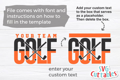 Golf svg Cut File - Golf Team - Golf Template 0019 - svg - eps - dxf - png - Silhouette - Cricut - Digital Download SVG Svg Cuttables 