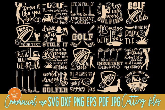 Golf SVG Cut Files, Golf Shirt Designs SVG TonisArtStudio 