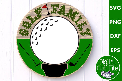 Golf Svg, Round Sports Sign, Sport Family Door Hanger SVG Crafty Mama Studios 
