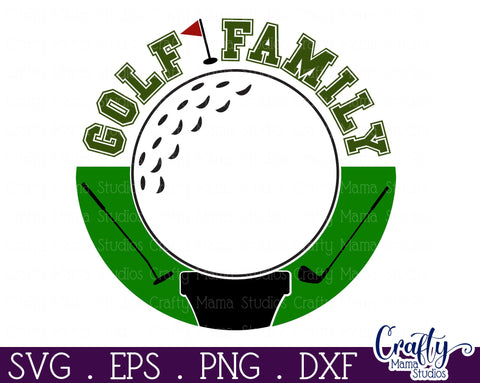 Golf Svg, Round Sports Sign, Sport Family Door Hanger SVG Crafty Mama Studios 