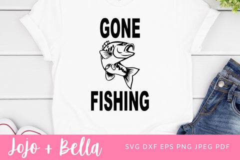 Gone Fishing poster SVG, Fishing Sign Svg, Grunge Fishing Sign Svg, Fishing Svg, Svg files for Cricut, Silhouette, Sublimation Designs SVG Jojo&Bella 