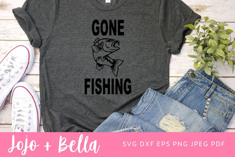 Gone Fishing poster SVG, Fishing Sign Svg, Grunge Fishing Sign Svg, Fishing Svg, Svg files for Cricut, Silhouette, Sublimation Designs SVG Jojo&Bella 