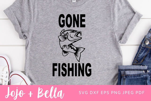 Gone Fishing poster SVG, Fishing Sign Svg, Grunge Fishing Sign Svg, Fishing Svg, Svg files for Cricut, Silhouette, Sublimation Designs SVG Jojo&Bella 