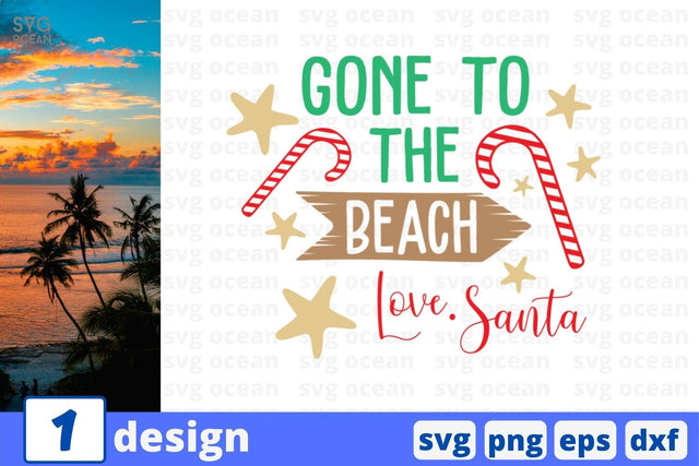 Gone to the beach Love Santa SVG Cut File SVG SvgOcean 
