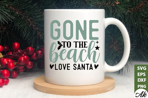Gone to the beach love santa SVG SVG akazaddesign 