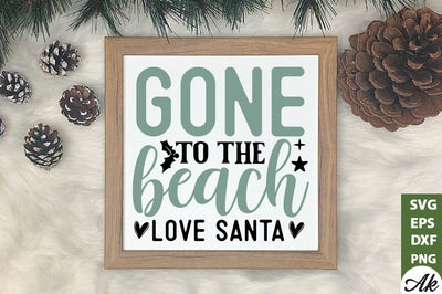 Gone to the beach love santa SVG SVG akazaddesign 