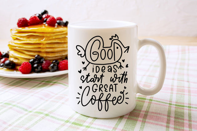 Good Ideas Start With Great Coffee | Mug Design SVG Cut File SVG dapiyupi store 