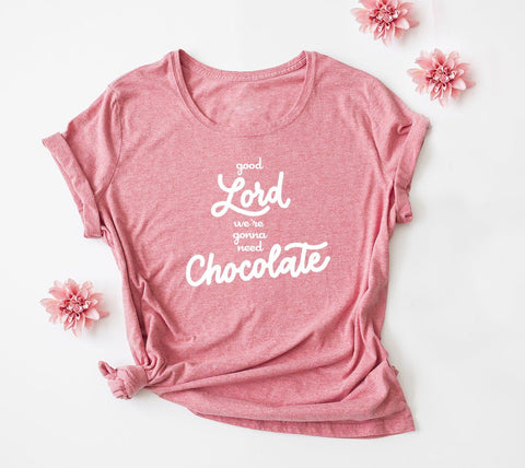 Good Lord We're Gonna Need Chocolate Hand Lettered SVG Cut File SVG Cursive by Camille 