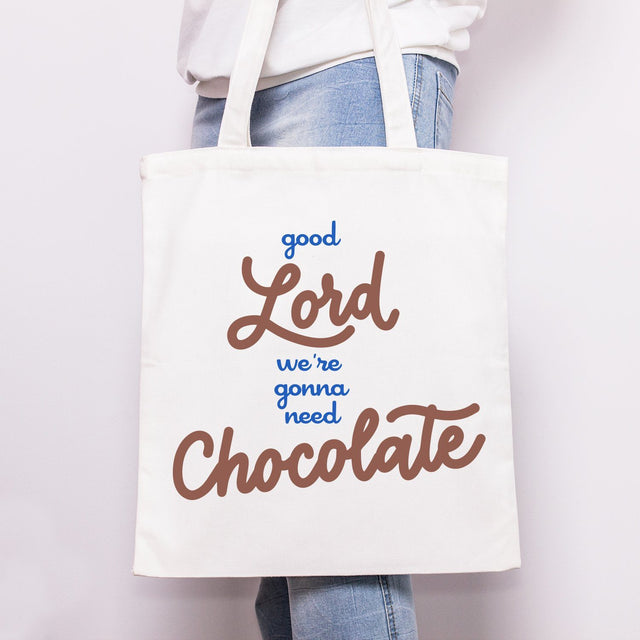 Good Lord We're Gonna Need Chocolate Hand Lettered SVG Cut File SVG Cursive by Camille 