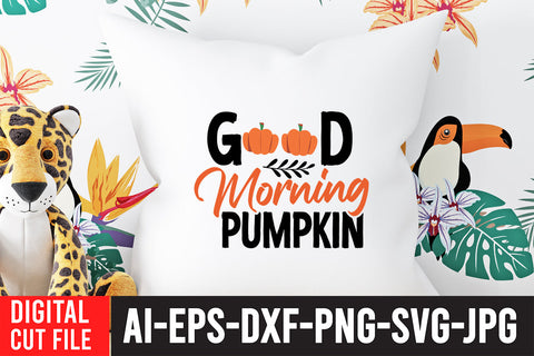 Good Morning Pumpkin SVG Cut File , Fall SVG Bundle SVG BlackCatsMedia 