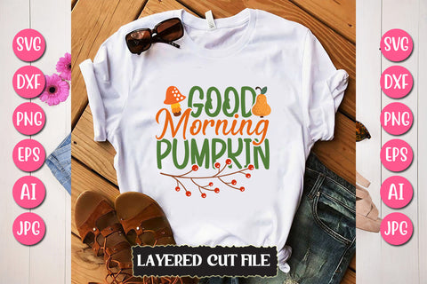 Good Morning Pumpkin SVG Cut File SVG Newmockups 