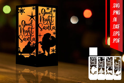 Good Night Santa Lantern Svg 3D Paper zafrans studio 